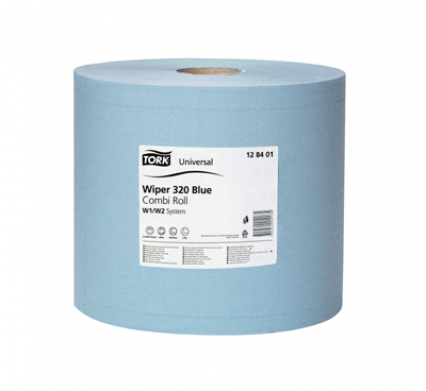 двухслойные салфетки в рулоне tork w 320 blue протирочный материал 